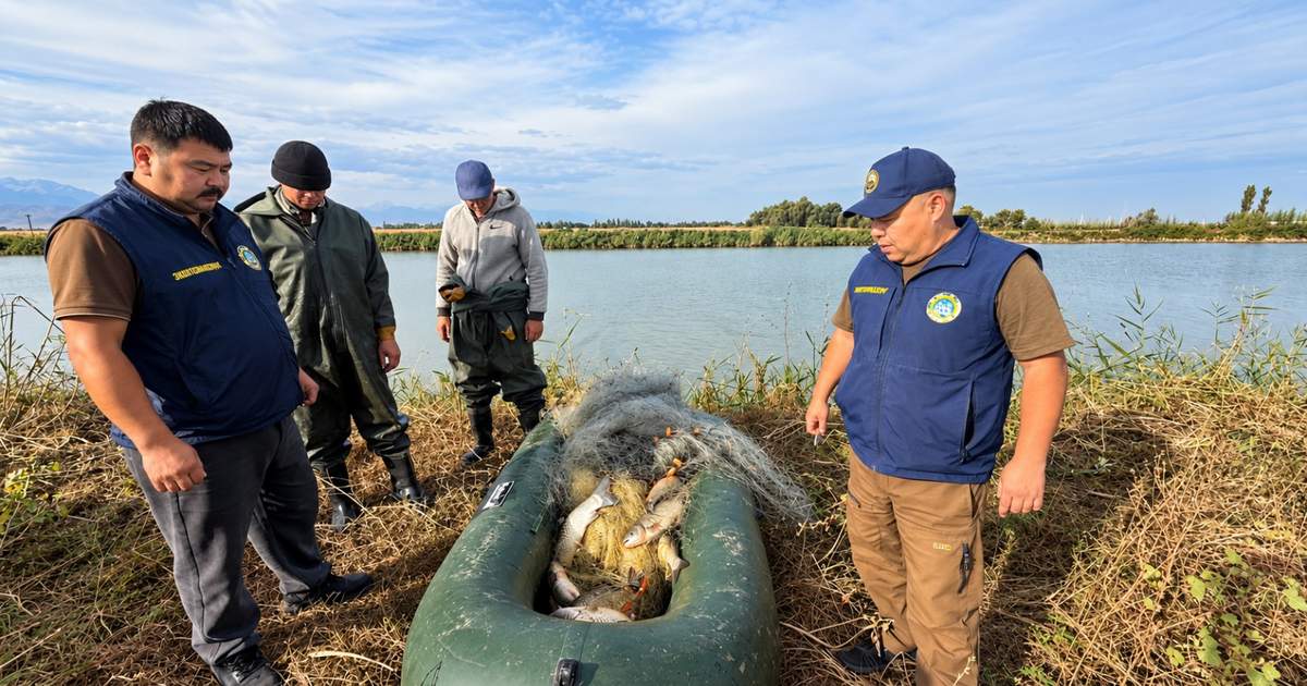 В Чуйской области изъяли 500 метров рыболовных сетей и электроудочку