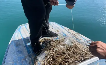 Из Токтогульского водохранилища изъято 300 метров незаконных рыболовных сетей